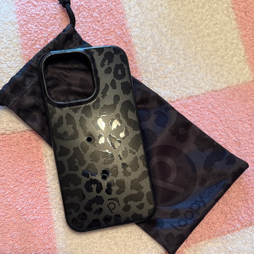Loopy iPhone 13pro Case Black Leopard